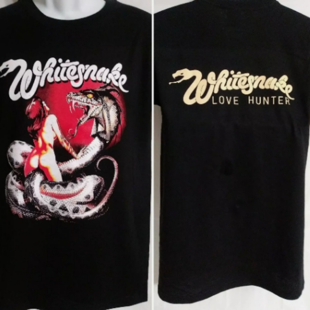 WHITESNAKE Men's T Shirt Love Hunter 80's Rock Band Vtg Style Print